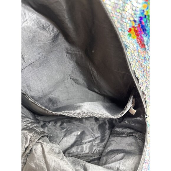 Rainbow Sequin Reversable Backpack W/Dual Zipper Compartments & Adjustable Strap - Picture 8 of 9